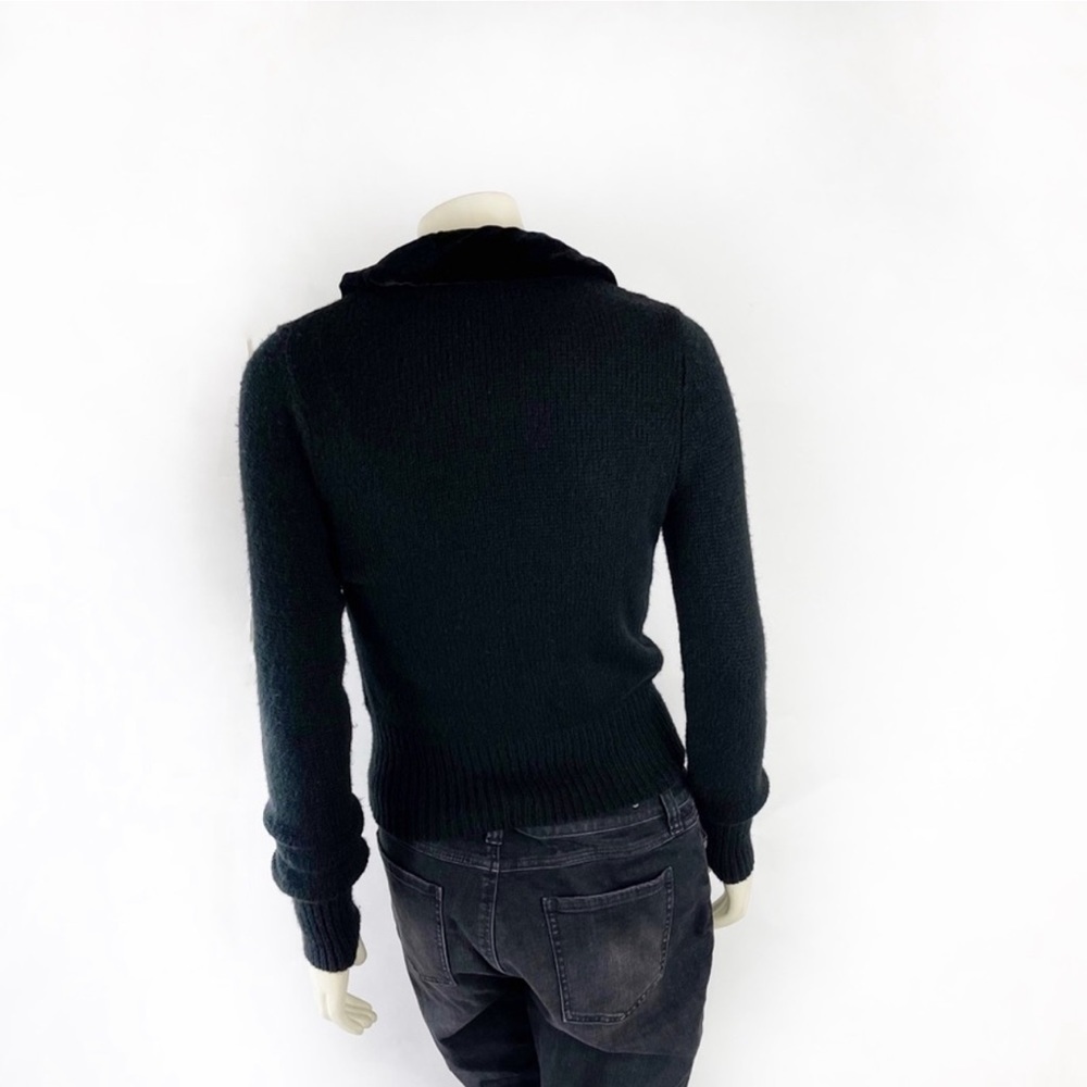 Magaschoni knitted wool black ruffled sweater size XS - Picture 3 of 7